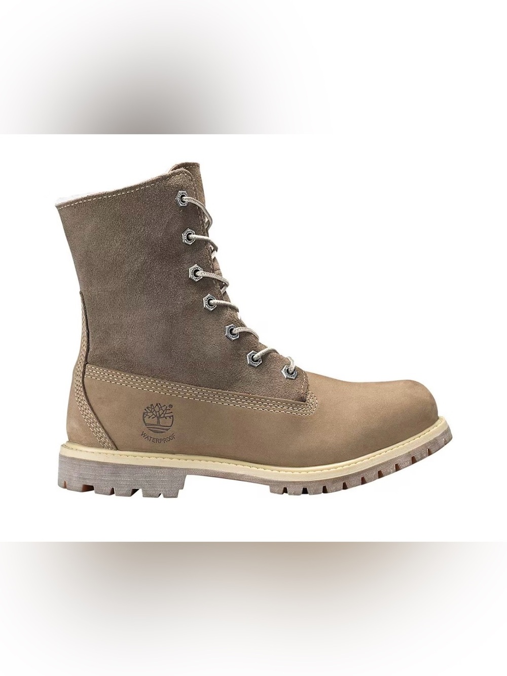 Timberland Authentics Teddy Fleece Waterproof Fold-Down Boot Boots Brown size 7